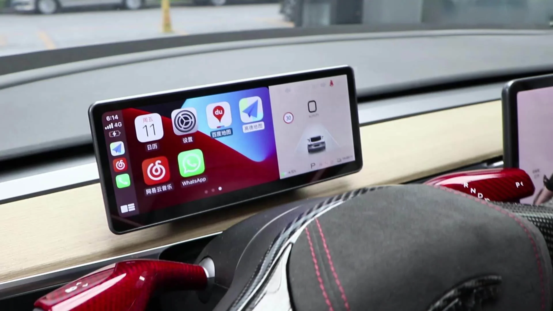 EVbase Head Up Display For Tesla Model 3/Y//S/X Android Auto With GPS Navigation 4G Wifi Radio Stereo