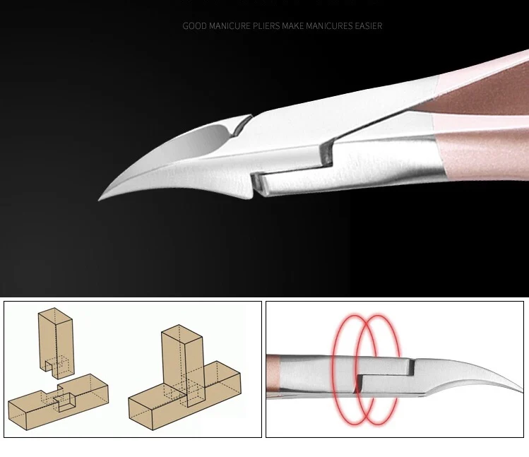 Stainless steel Professional oem High quality three colors Nail nipper Cuticle nipper