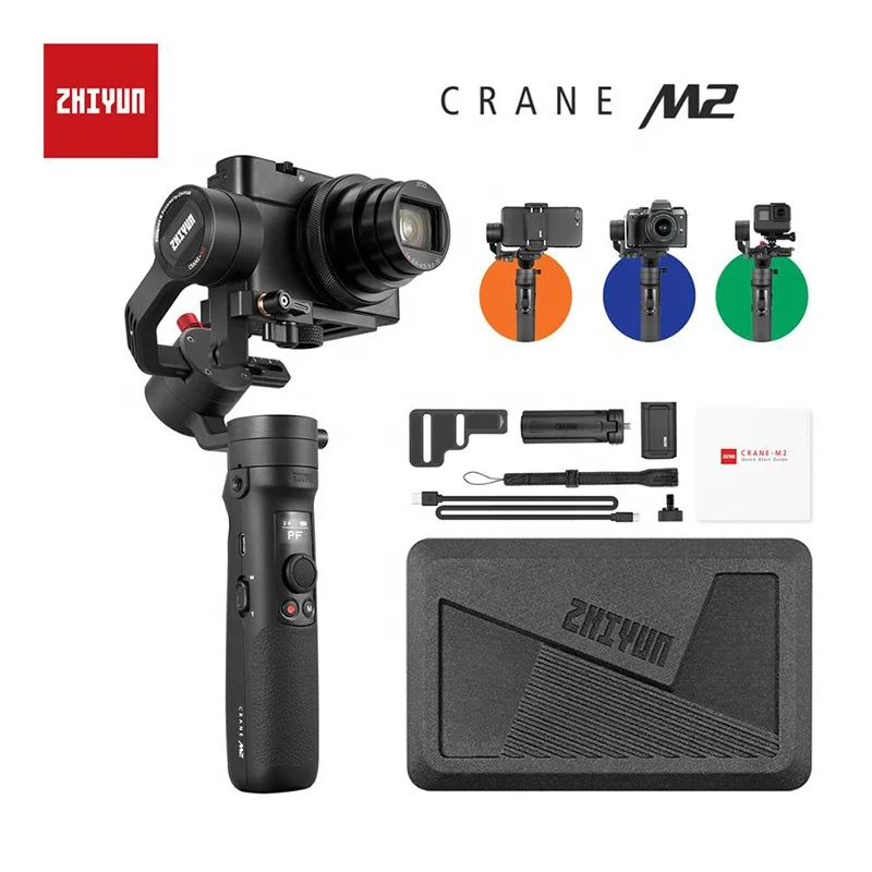ZHIYUN Crane M2 3-осевой ручной шарнирный стабилизатор для камеры GoPro смартфонов и экшн-камеры компактных камер свет