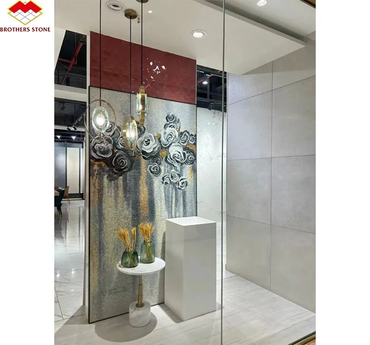 Modern Art Mural Pattern Glass Mosaic Tile for Wall Decoration