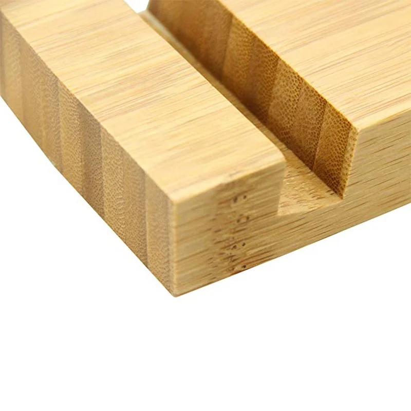 Wholesale high quality desk mobile phone stand custom logo wooden and bamboo cell phone holder smartphone holder
