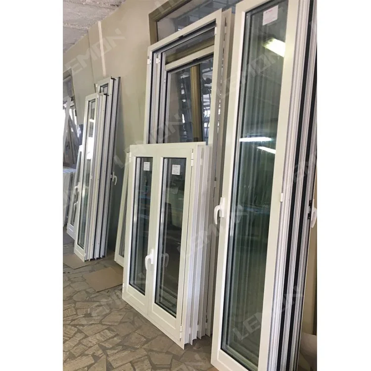 China Window Manufacturers Tempered Double Glass Sound Proof Pvc Upvc Casement Crank Open Windows