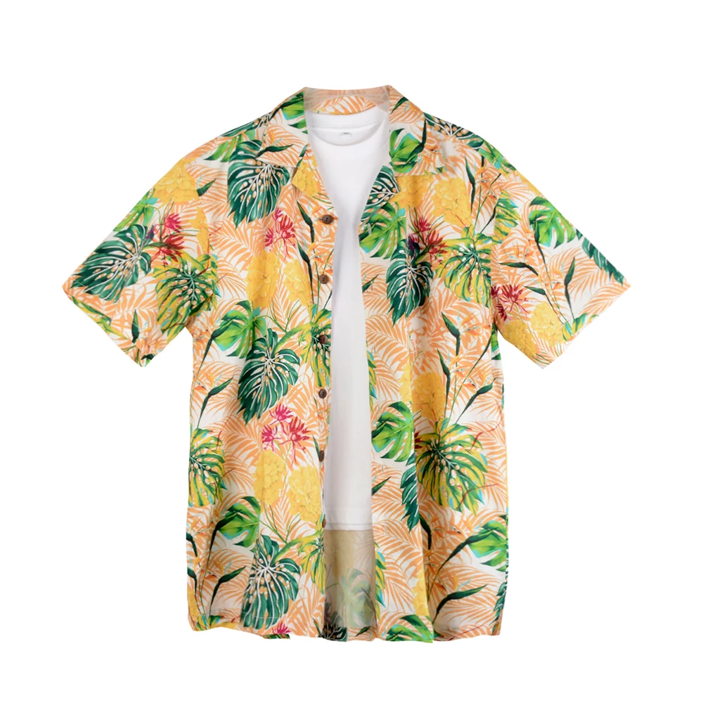 
Hot selling cool style colorful short sleeve 100% cotton casual hawaiian fashionable men shirt 