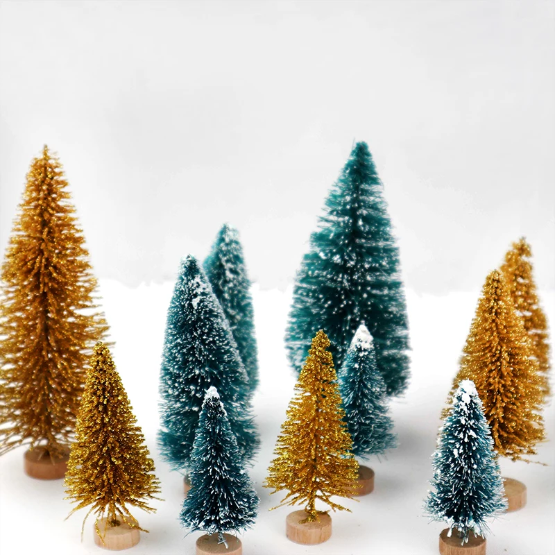 Multi-size Mini Small Christmas Tree Fake Pine Trees DIY Xmas Photo Prop For Christmas Party Table Decoration New Year Decor