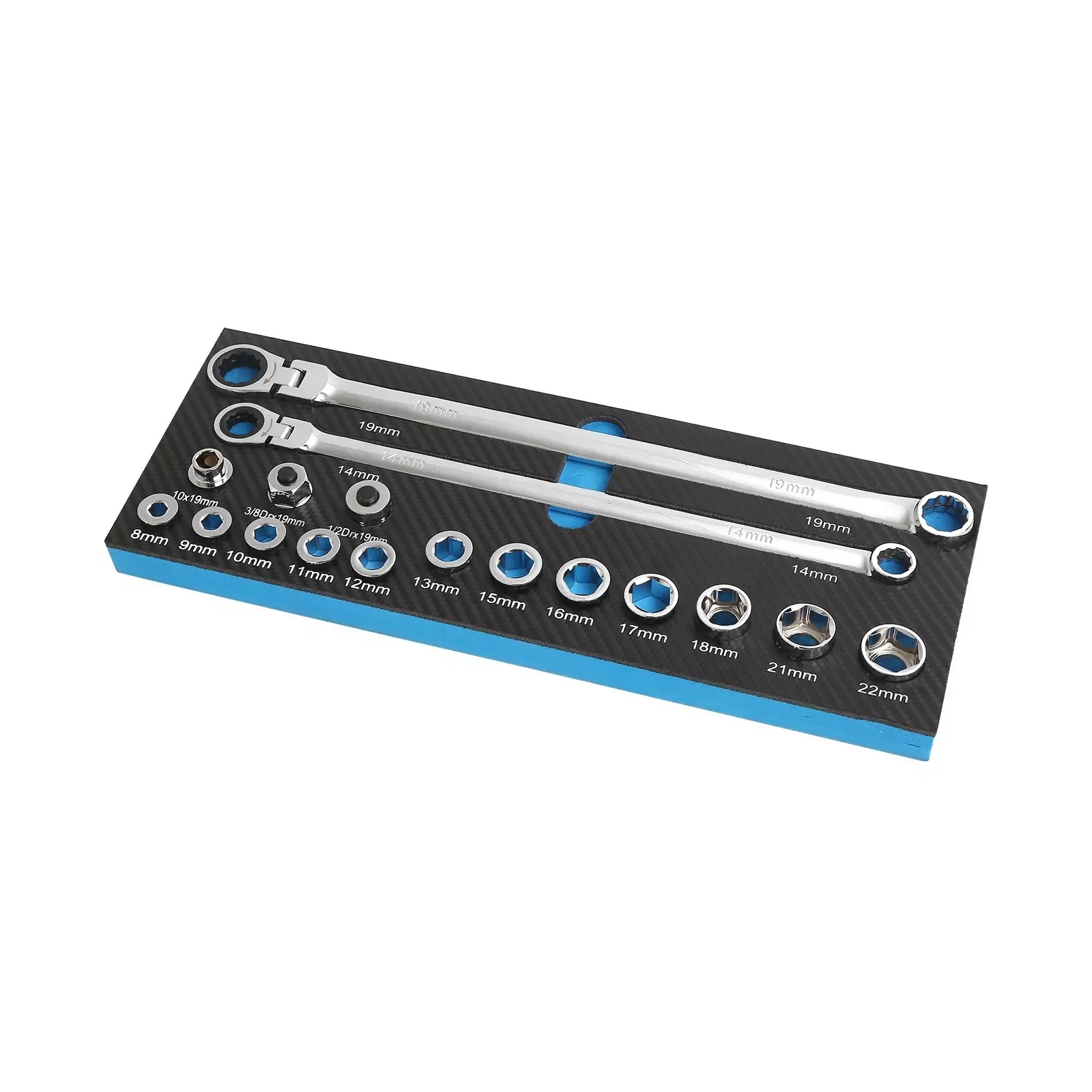 GTYPRO 17pcs Multi Specification Chrome Ratchet Wrench Set Lengthen Type Socket Sets for Industrial Use OEM Customizable