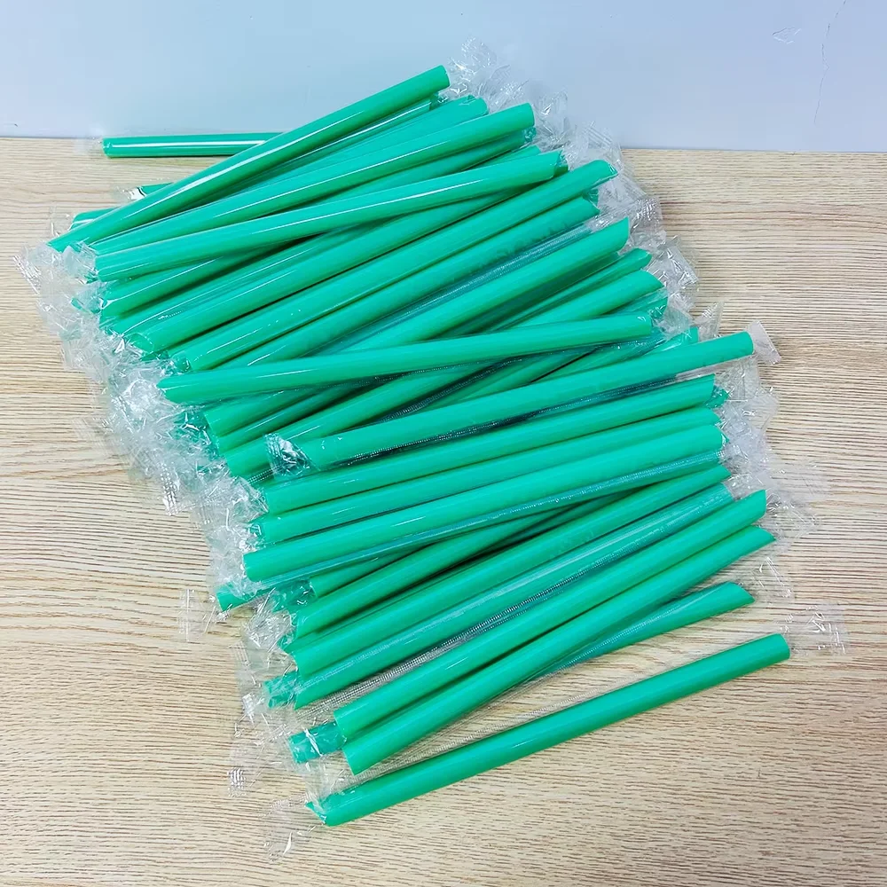 230 mm Colorful PP plastic Straw Customized Logo Printing Party Supply Disposable Bubble Tea Straw Plastic Drinking Straw