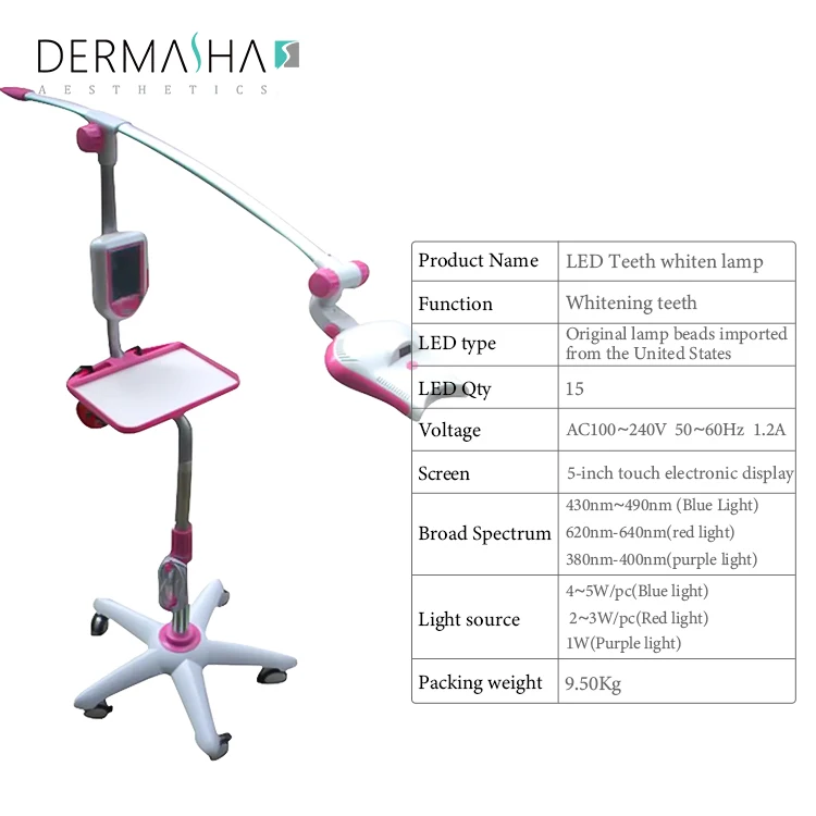 Professional 5 Inch Touch Screen Mobile Dental LED Teeth Whitening Light Lamp Accelerator