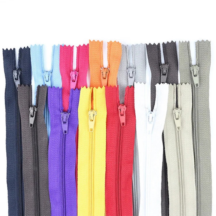 Hot Sale 3# Nylon 20CM Closed Tail Close-end Zipper Manufacturers Colors Stock Wholesale Pants Front Pocket Short Zipper