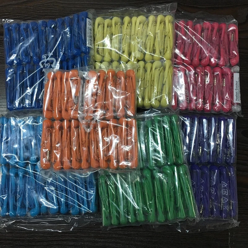 3.5mm Earphone for J5 Samsung Galaxy S4 S5 flat noodle Earbuds With microphone Color Headset