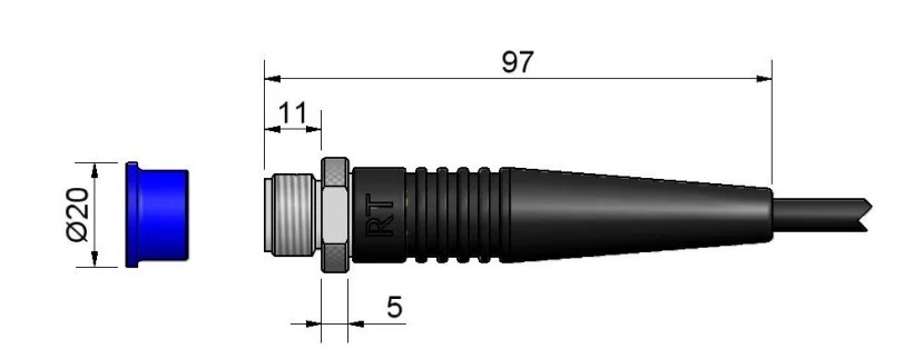 Fiber Optical Rosenberger Duplex Connector RDC Waterproof Patch Cable SM MM 2C 2F IDC FTTA solution for 5G Base Station Outdoor