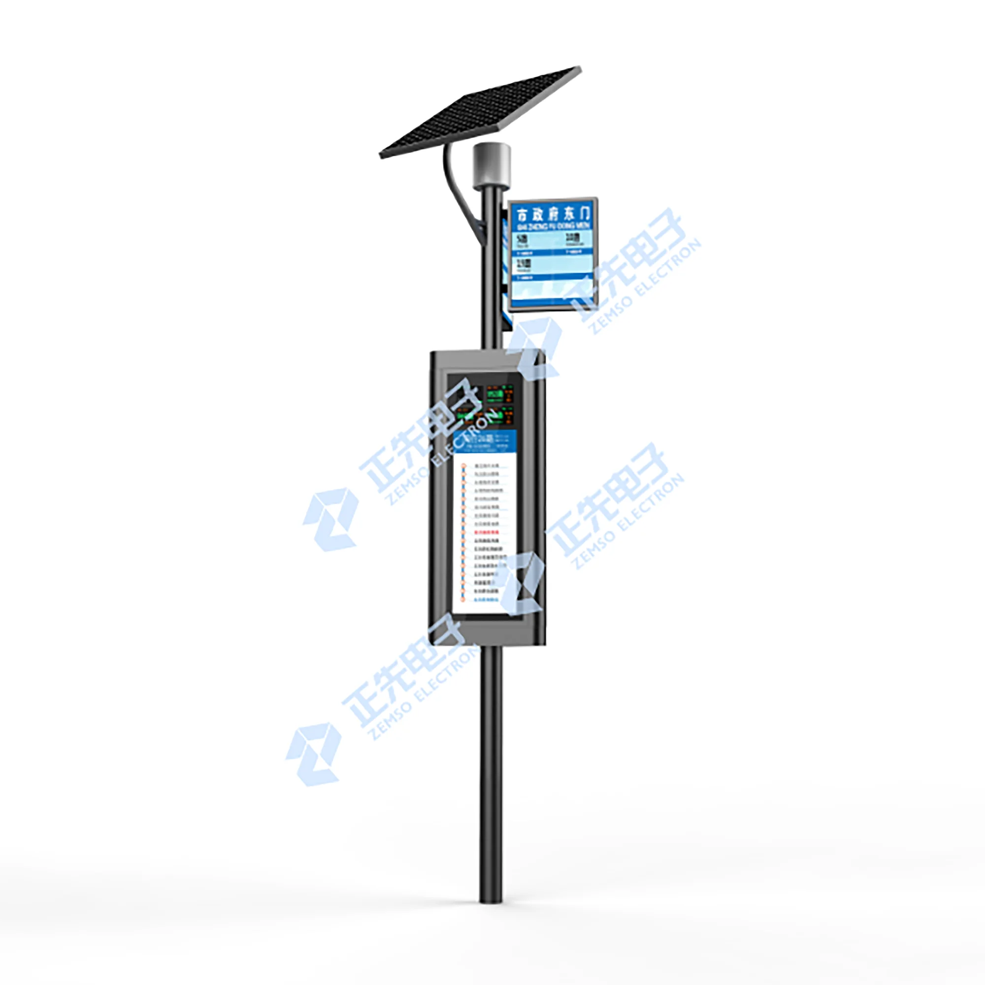 Outdoor solar power bus stop digital signage , Bus route reporting system display
