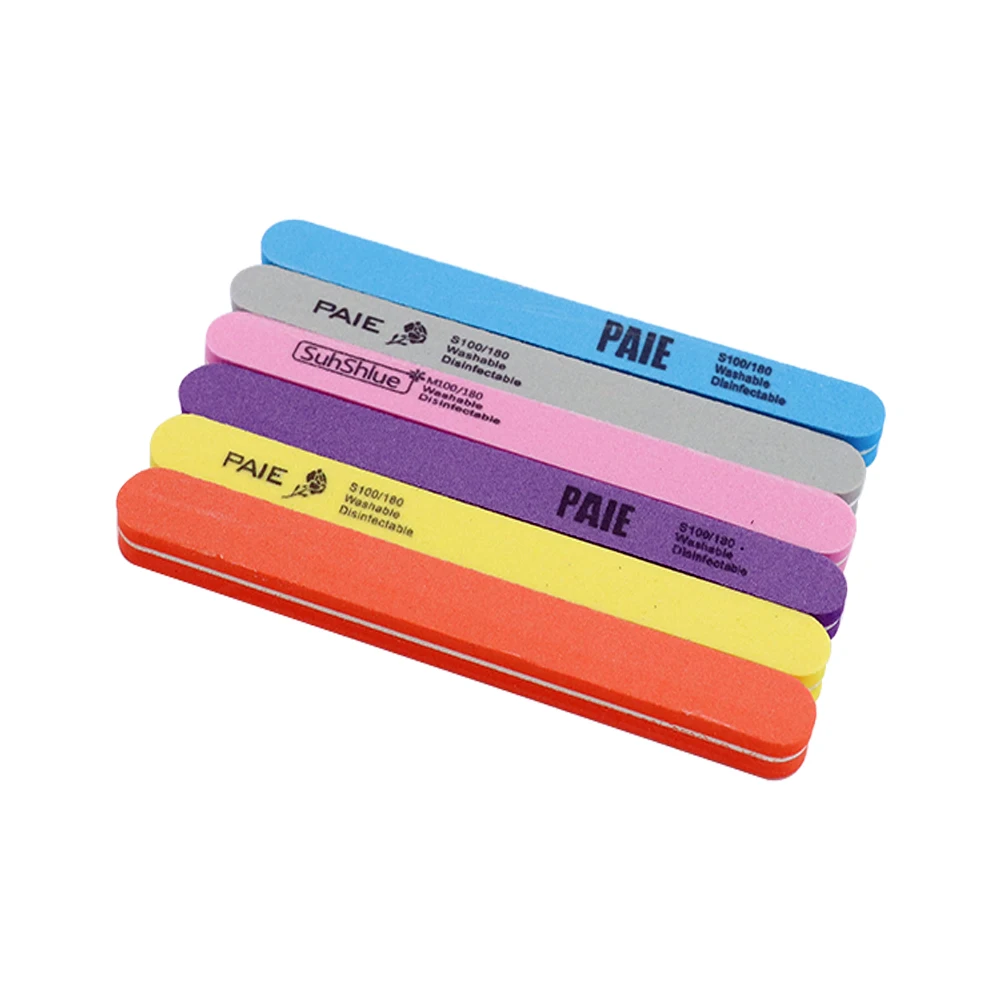 Round straight sponge rubbing strip high elasticity double-sided thick and thin nail file sanding strip manicure polishing file