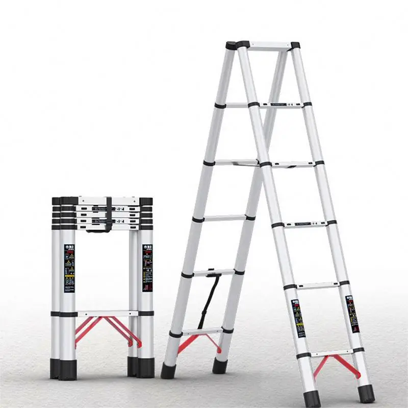 IMBOT 1.7 meters aluminium Folding Extension Ladder Portable Telescopic Double Ladder with tool work bag