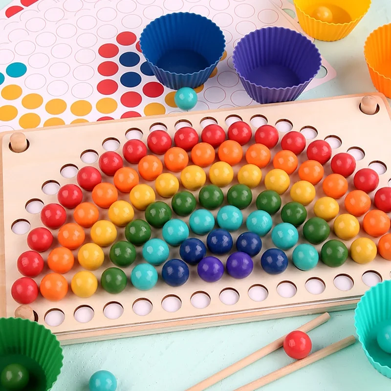 Montessori Benefit Intellectual Toys Preschool Children Classification Color Matching Toys Educational Games