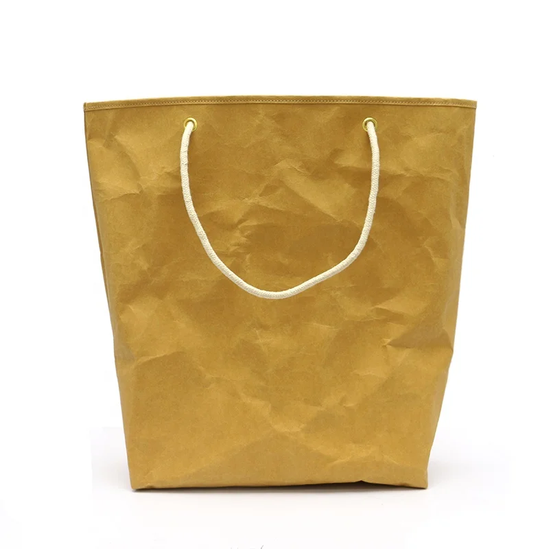 Brown Washable Kraft Paper Bag Gift Bag Handbag Custom Logo Printed Promotion Craft Tote Bag