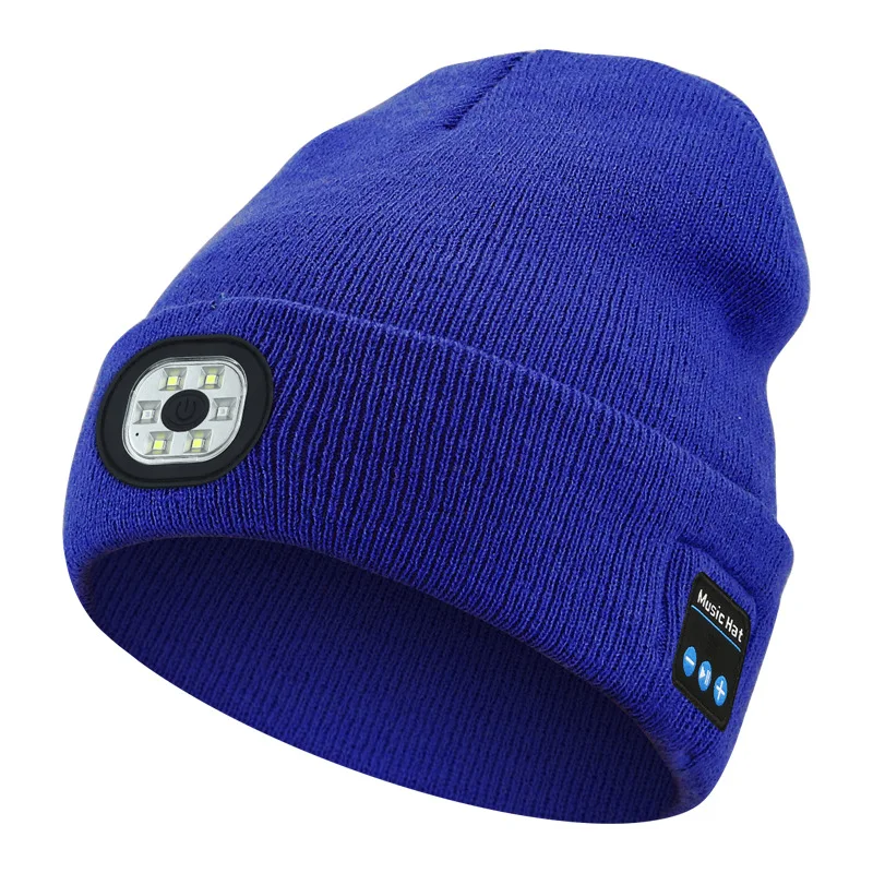 LED Bluetooth Music Moving Wireless Winter Warm cap Headphone Light Outdoor Hands-free Rechargeable Hat