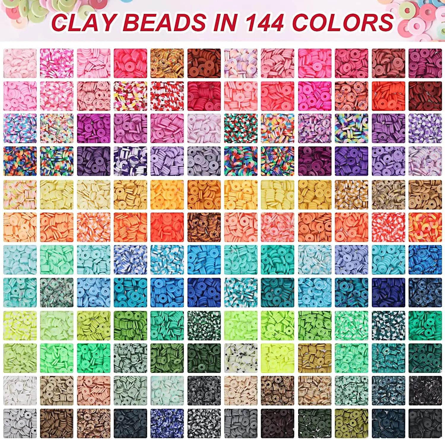 Customized Alphabet Jewelry Making Kit Kids Colorful 6mm 10mm Polymer Clay Glass Seed Beads Loose Ceramic Porcelain Beads