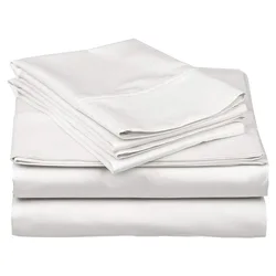 Amazon White Basics  Bedsheet Lightweight Super Soft 100% Polyester Microfiber Bed Sheet in a Bag 4pcs Sets