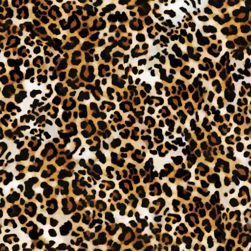 Brown Color Leopard Pattern Animal Cheetah Tiger Printed Cotton Quilting Fabric