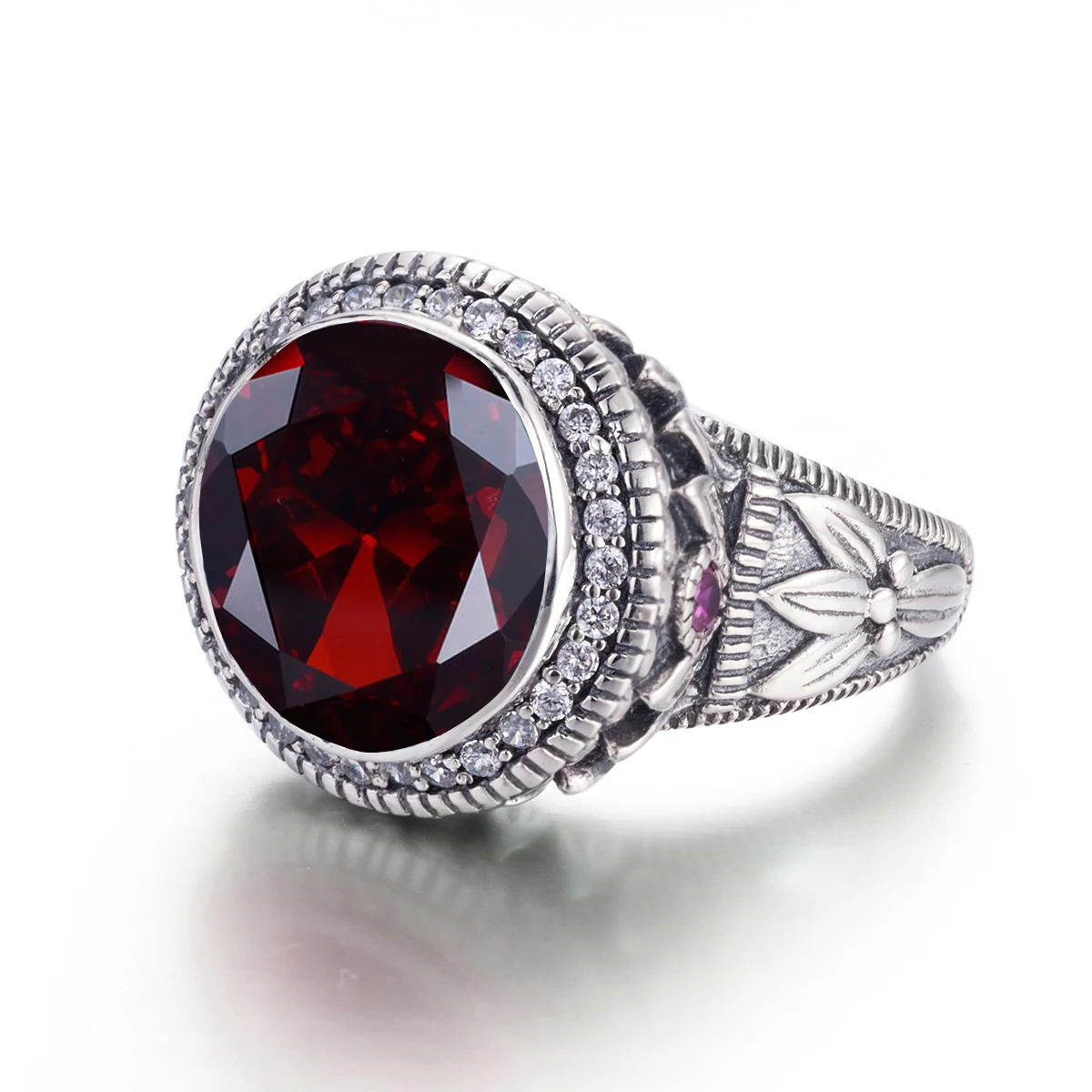 Vintage Goth Garnet Saudi Arabia Wholesale Mens Big Ring Gemstone Islamic Jewelry Turkish Rings men jewelry vintage