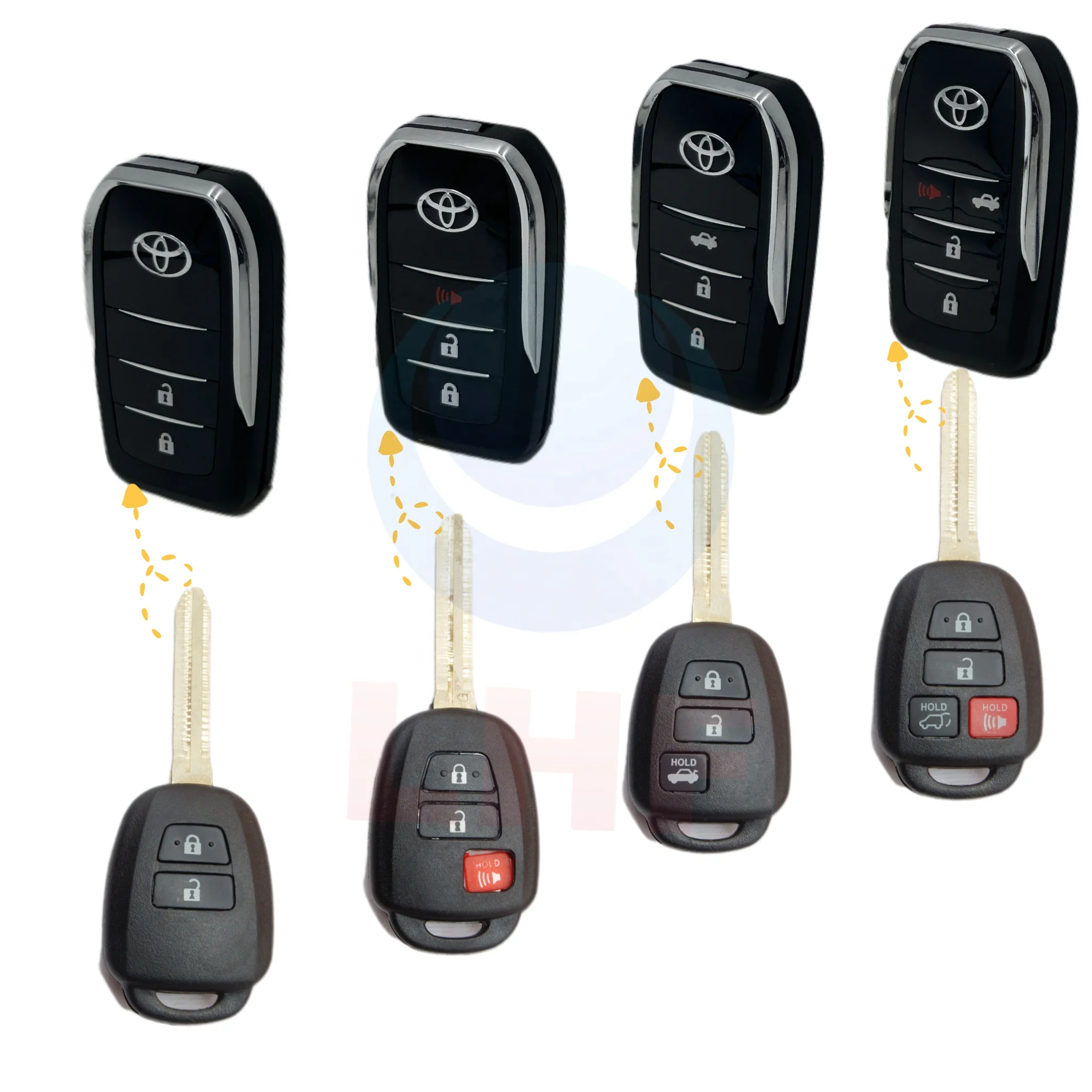 3 ButtonsTOY43 Blade Updated Flip Folding Remote Key Housing For Toyota Reiz Corolla Camry RAV 2014 2015