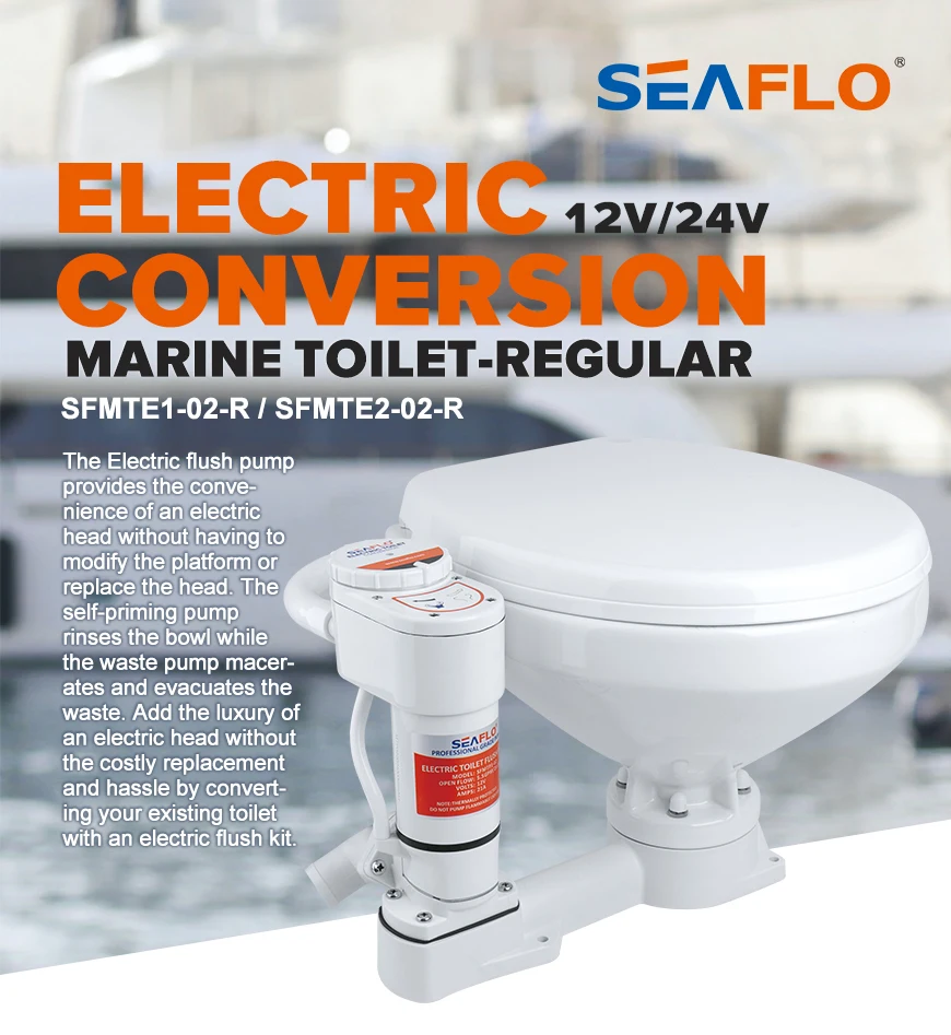 Новый Лидер продаж SEAFLO электрическая умная морская система туалета постоянного тока с насосом для лодок аксессуары яхты замена ванной комнаты