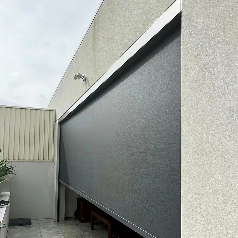 Garage Window Blinds Manual Roller Curtains Retractable Roller Screen Windproof Zip Track Screen