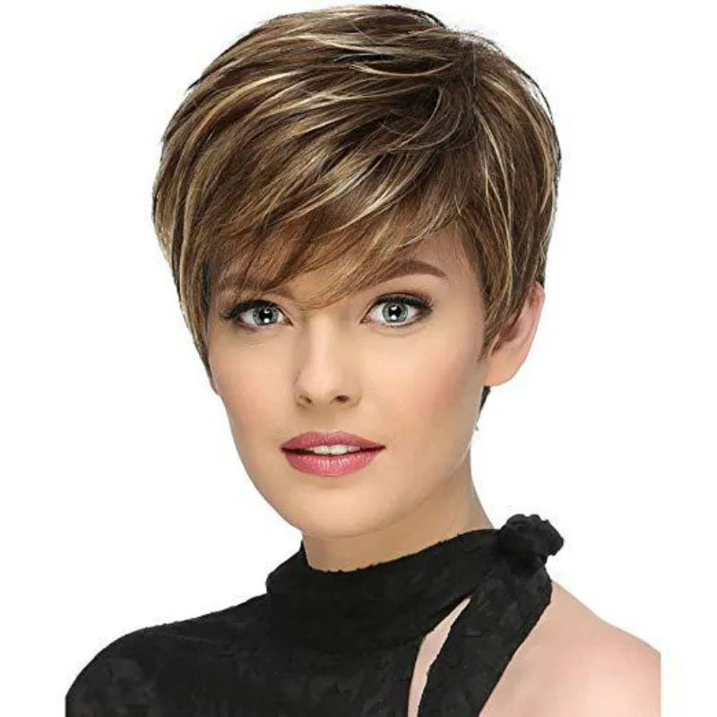 Wholesale European and American High Temperature Wig Short Straight Bob Synthetic Fashion Hair Wigs For Women