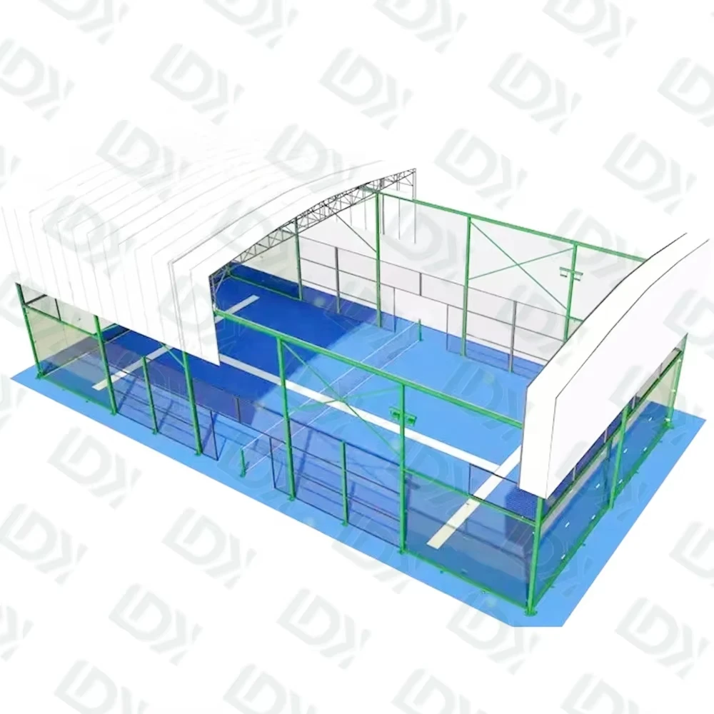LDK Sports Equipment Professional Hot Dip Galvanized Padel Tennis Court Outdoor Panoramic Paddle Court with Roof