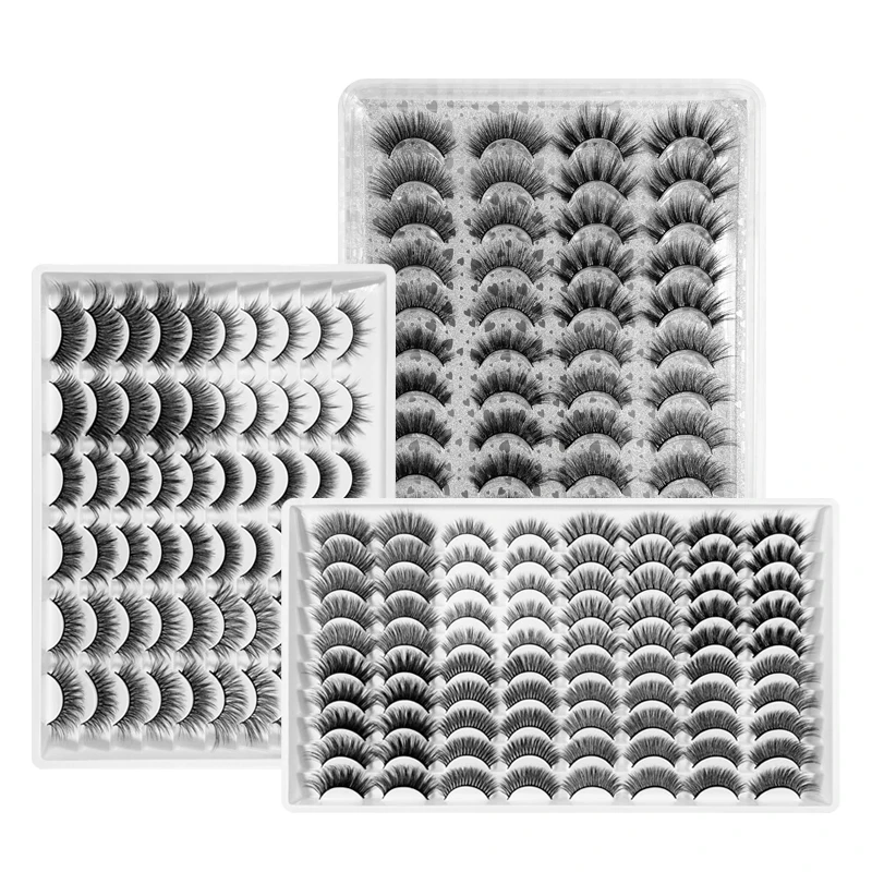 Накладные ресницы ручной работы, синтетические натуральные пушистые ресницы, 30/40/50 пар, 100%