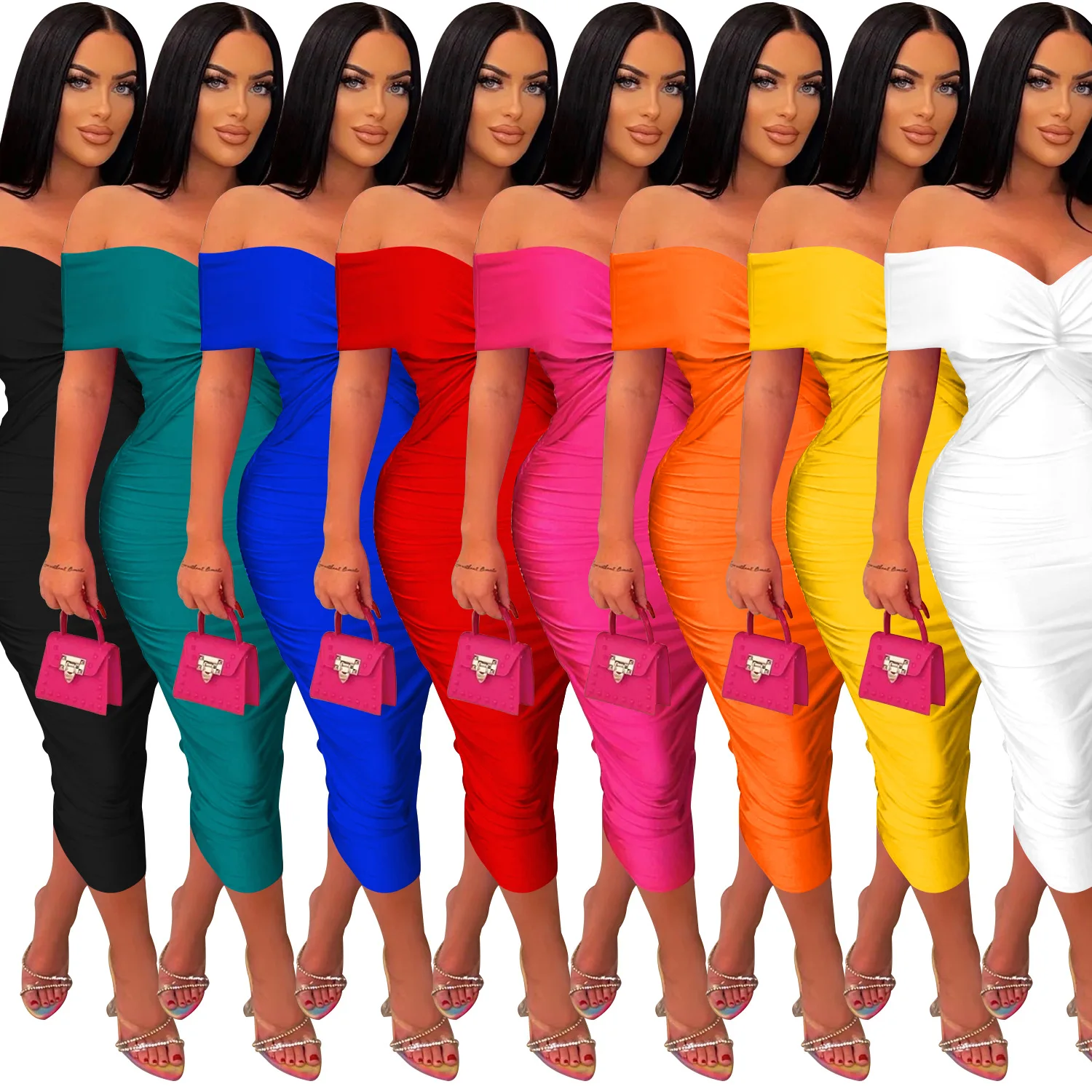 High Quality Summer Party Dress 2024 Elegant Wedding Dresses Strapless Pleated Bodycon White Mini Cocktail Dresses Formal