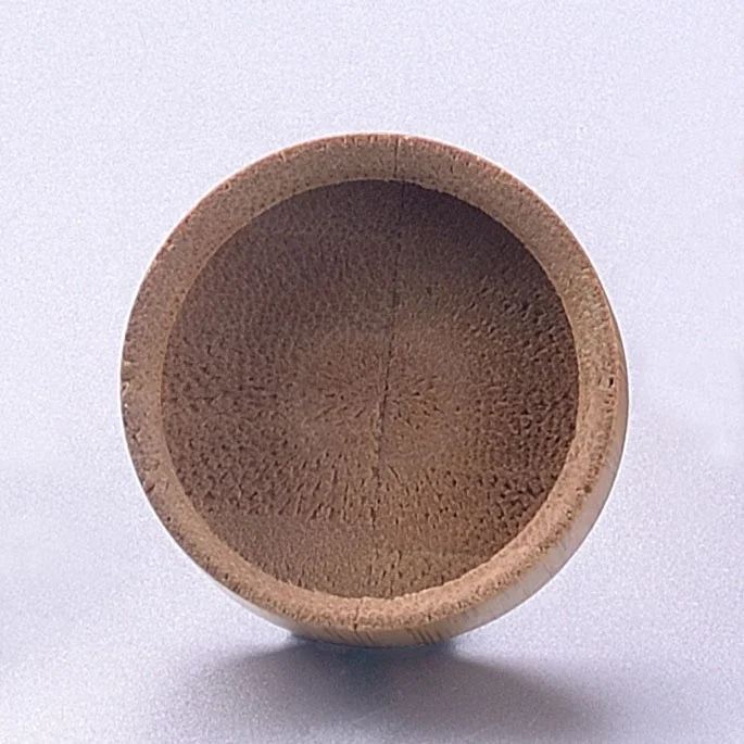 Empty frosted cosmetic glass jar with real bamboo cap