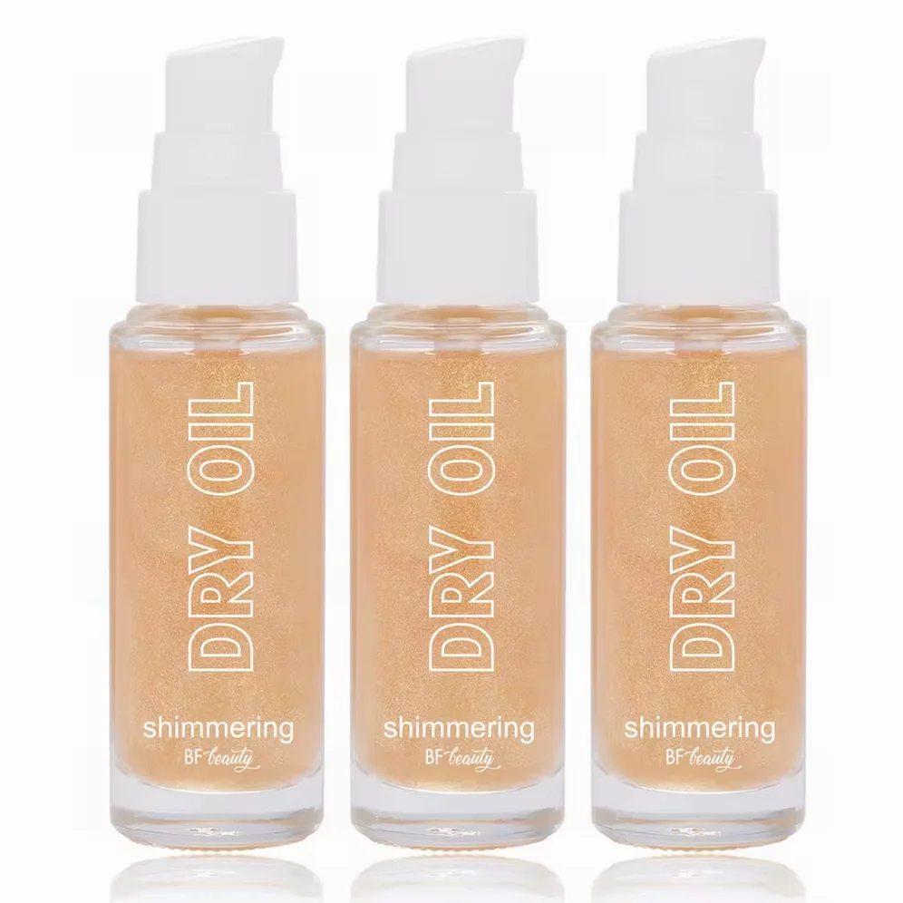 Органический макияж мерцающий женский горячий Сияющий глянцевый Блестящий розовый орех масло для тела на заказ Витамин Е женщин