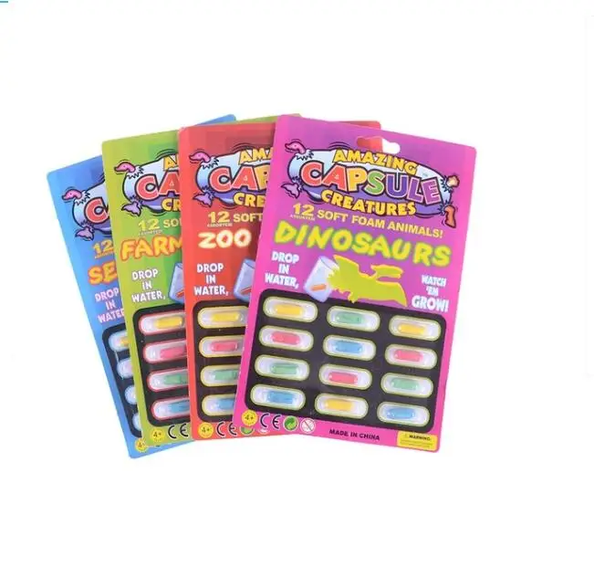 Capsule Toys  Cheap Good Price Soft Foam Capsules Animals Toy Growing Sponge Toy