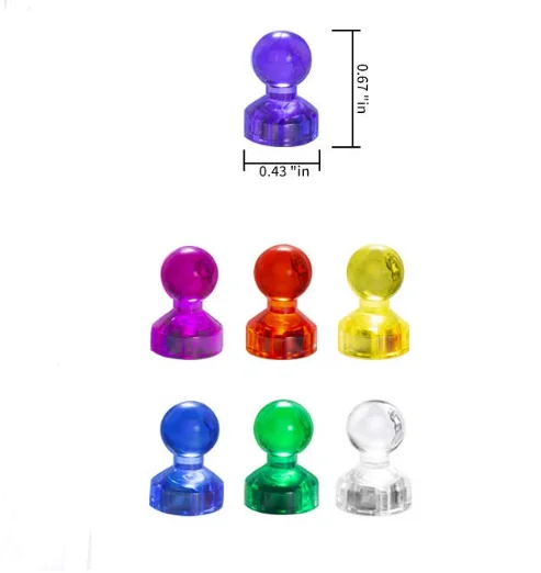 Маленькая прочная Очищающая цвета 11X17mm 60PCS управление с белой доски холодильник магнитный булавка магнит