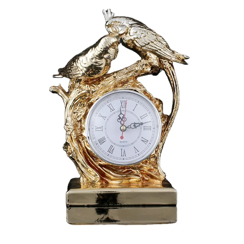 china New small animal statue interior decoration Design Resin Crafts And Arts watch clock home decoration