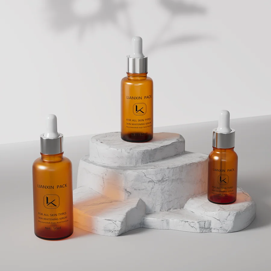 5ml 15ml 20ml 30ml 50ml 100ml Matte Dropper Amber Cosmetic 10 ml Frosted Glass Amber Serum Bottle