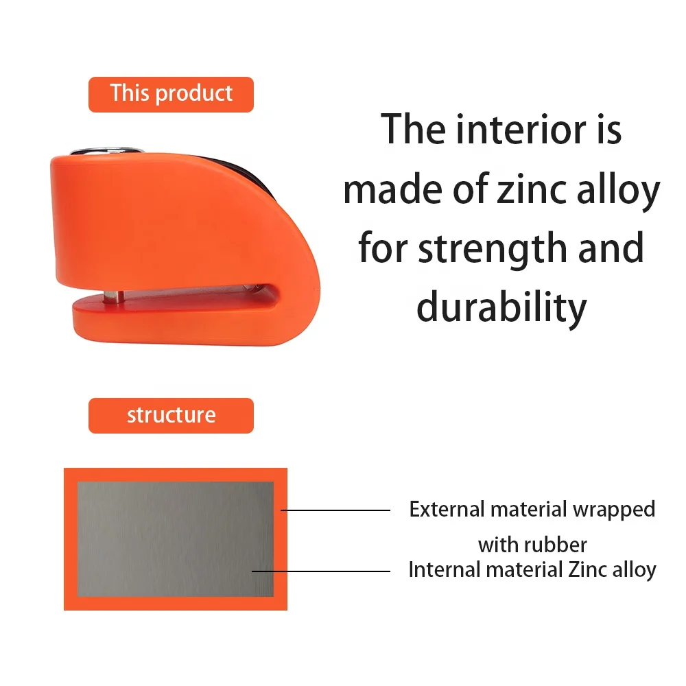 Factory Oem Motorcycle Antitheft Alarm Disc Brake Lock 120dB Anti-theft Bike Motorcycle Disc Brake Lock