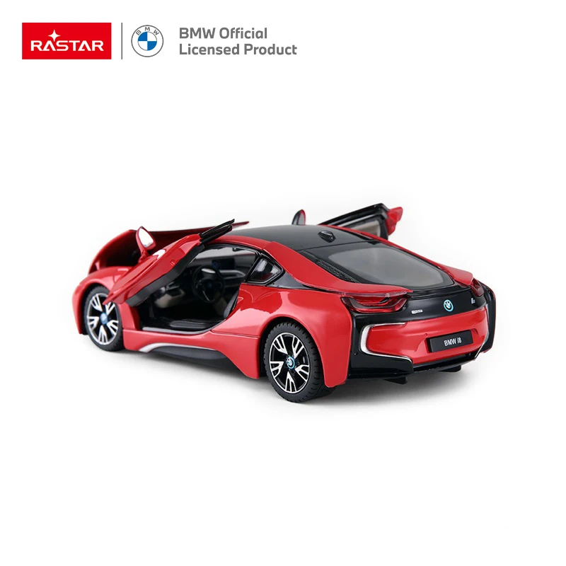 Rastar Factory Direct Sales BMW i8 1:24 scale Die Cast Car Metal Model Free Wheel Alloy Car Kids Toy Decorate vehicles for adult