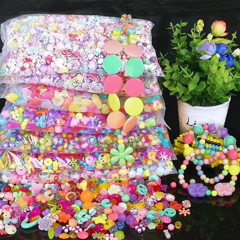 Loose Beads Diy Kids Creative Beads Children Handmade Girl Weaving Bracelet Jewelry Making Toys For Girl Gifts Presents