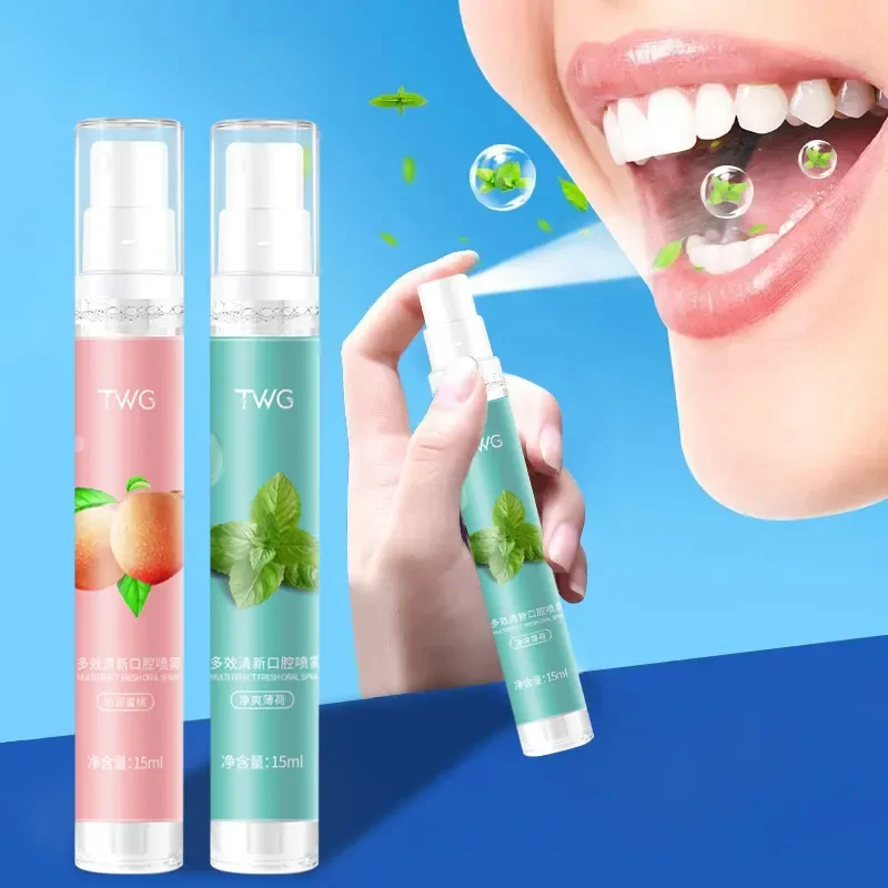 Portable 15ml Oral Care Breath Spray Freshener Mint Mouth Spray for Bad Breath