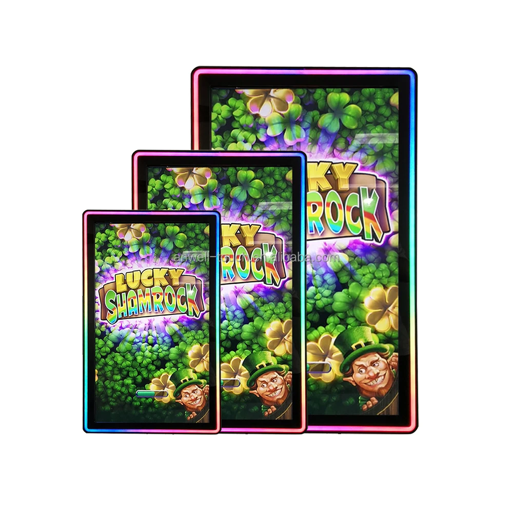 32/43 Inch Gaming Machine Infrared Touch Screen Monitor With USB/DVI/DP RS232 Support 3M with LED light ring mounted