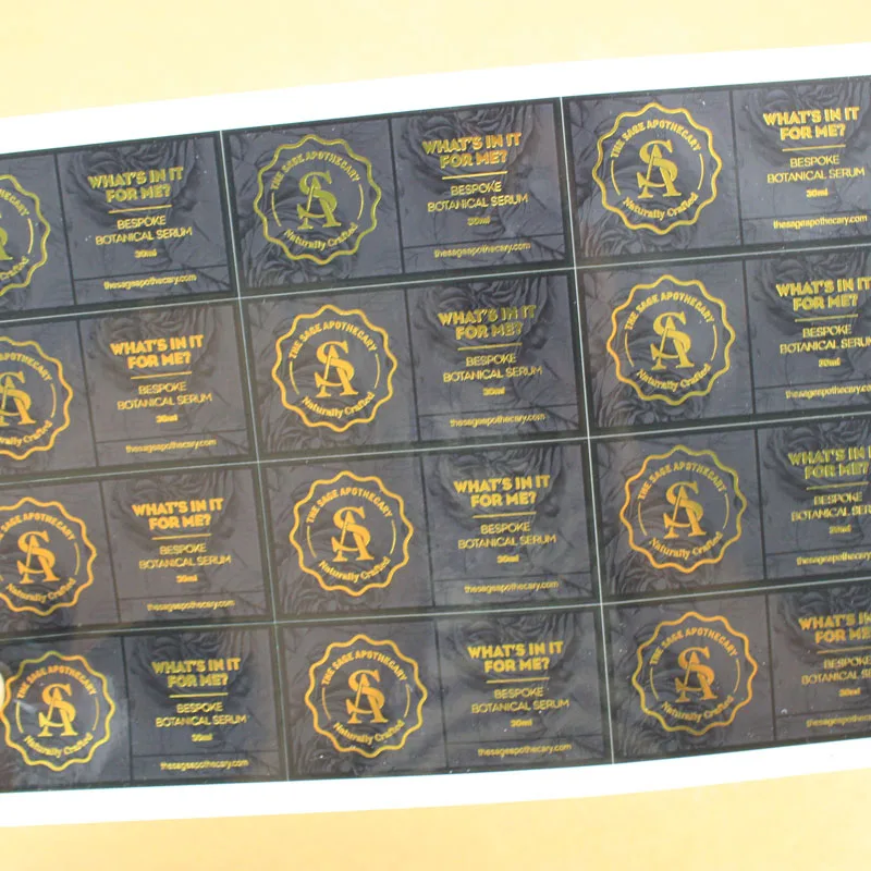 OEM/ODM Promotion Label manufacturer printing cosmetics transparent sticker, gold foil clear sticker custom