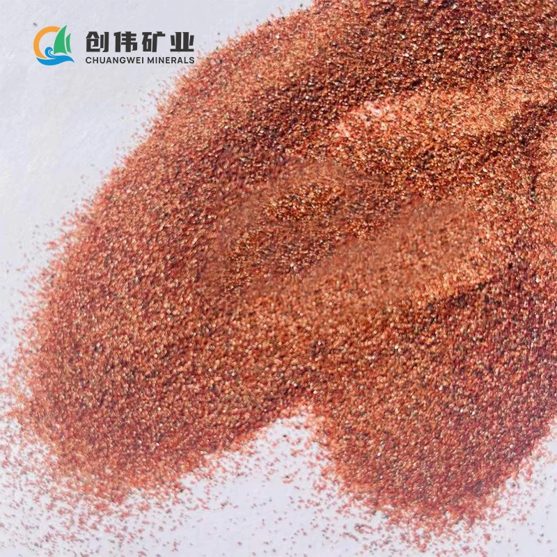 Natural Red Garnet Grit 30/60/80/120 Mesh Sandblasting Grade for Stone/Shot Blasting Steel Cutting Abrasives Use