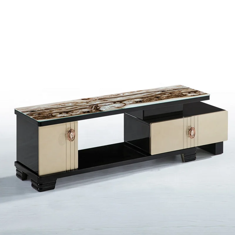 
Modern Marlble Texture LED TV Cabinet Stand Wood Furniture For Living Room Hall New Model Hot Sale Cheap 