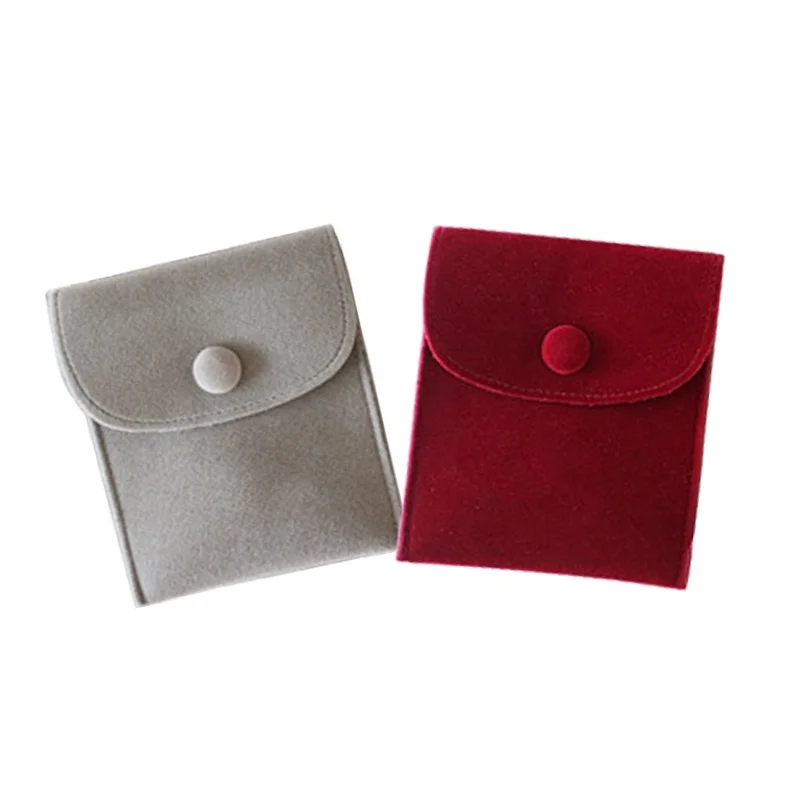 custom logo black velvet envelope jewelry pouch