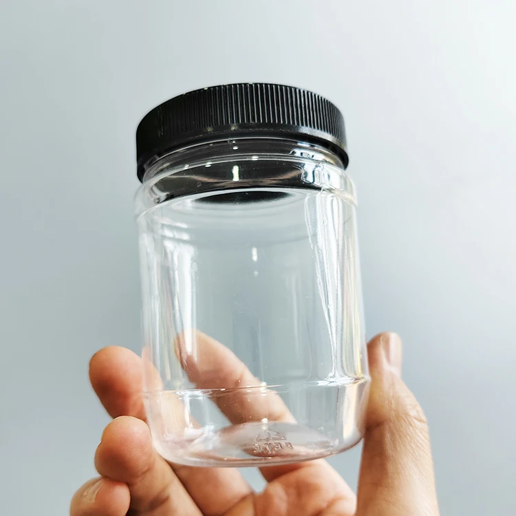 250ml Plastic Peanut Butter Container PET Clear Food Jars with Lids for Chocolate Cream