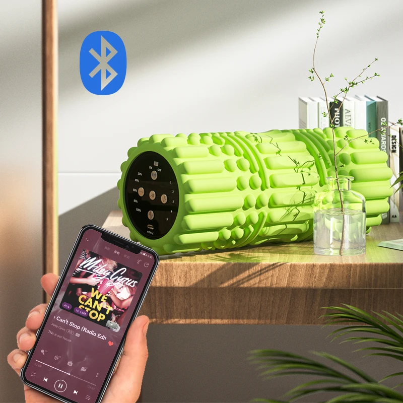 New Trending Electric Vibrating Fitness 33cm EVA Yoga Foam Roller with LED Display for Muscle Deep Tissue Percussion Relaxation