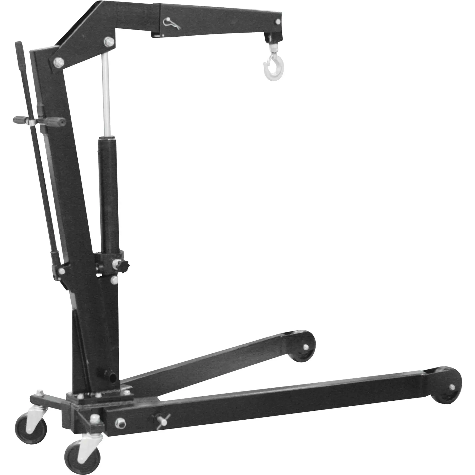 Custom Heavy-Duty Folding Hydraulic Motor Engine Hoist Crane Jack Cherry Picker Lift LS Swap Ready w/ Load Lever,