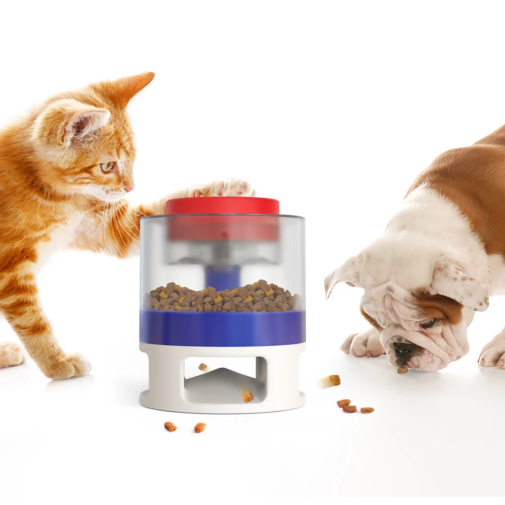 Pet Cat Dog Training Feeding Semi Automatic Feeder Bowl leaky feed bomb feed slowly
